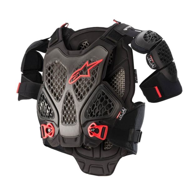 ALPINESTARS A-6 CHEST PROTECTOR - BLACK ANTH RED