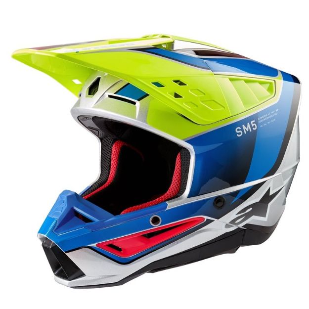 ALPINESTARS S-M5 SAIL ECE 22.06 YELLOW FLUO ENAMEL BLUE SIL