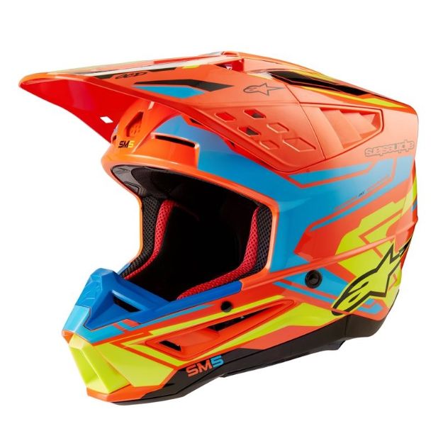 ALPINESTARS S-M5 SAIL ECE 22.06 ORANGE FLUO CYAN YELLOW FLUO