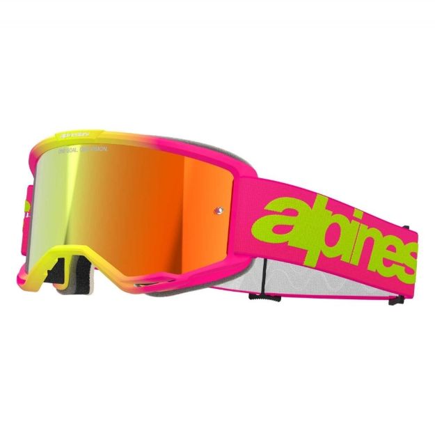 ALPINESTARS VISION 5 WORDMARK PNK/YLW MIRROR-RED