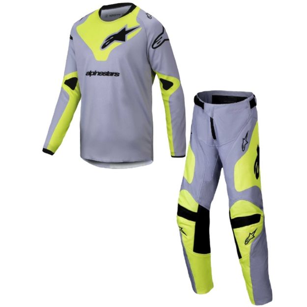 ALPINESTARS 2025 RACER VEIL GRAY/YELLOW-OTROŠKI KOMPLET