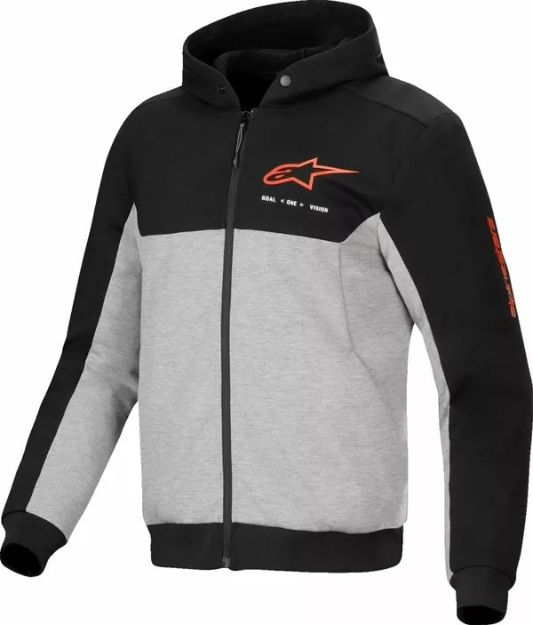 ALPINESTARS HOODIE CHROME V2 SPORT BK/GY/RD FL S