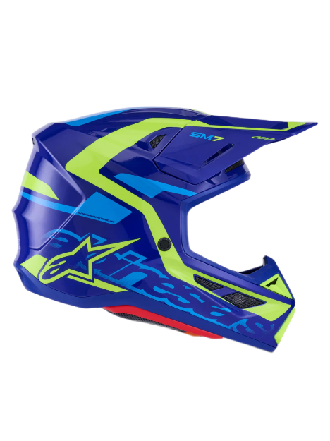 ALPINESTARS SM7 Deed Blue Yellow Fluo Glossy