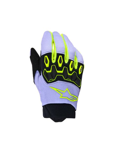 ALPINESTARS GLOVES YTH FULL BORE V2 PURPLE/YELLOW