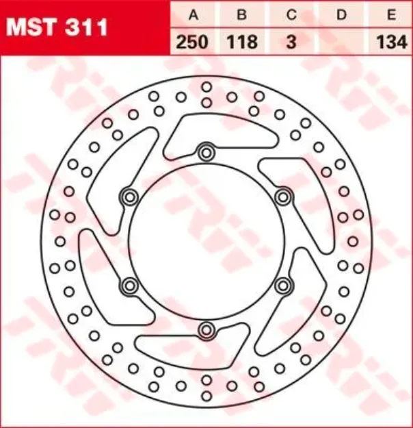 Round Fixed Brake Rotor 250-299mm