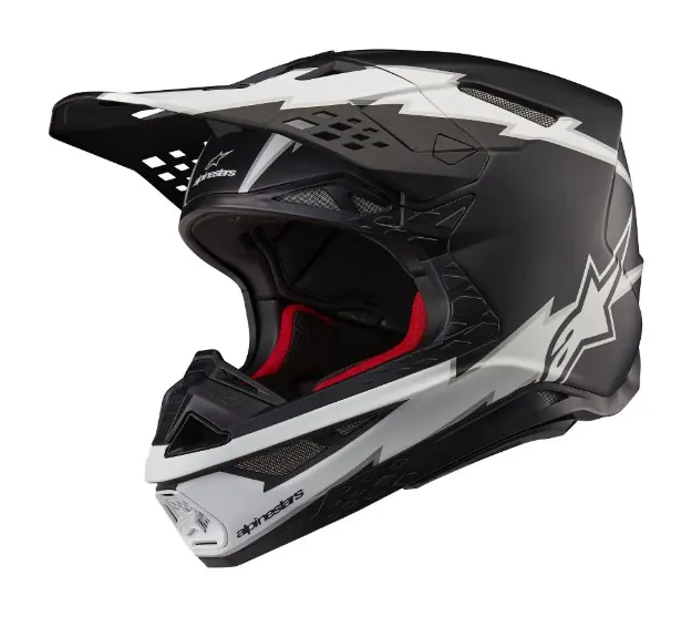 Slika ALPINESTARS S-M10 AMP ČRNA/BELA MOTOKROS ČELADA