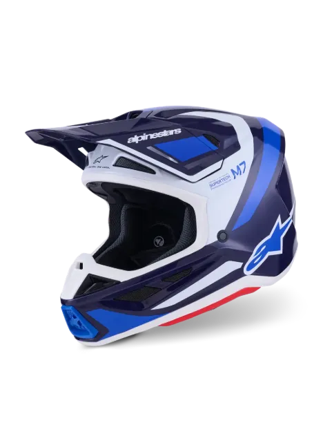Slika ALPINESTARS SM7 RISE MODRA/BELA MOTOKROS ČELADA