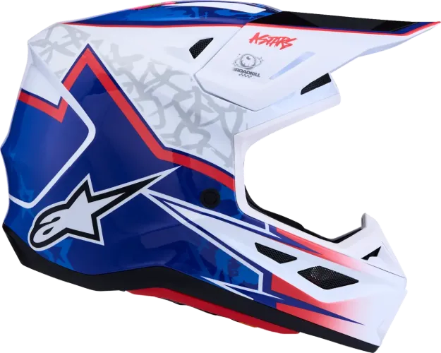 Slika ALPINESTARS SM7 BLASTER BELA/MODRA/RDEČA MOTOKROS ČELADA
