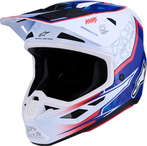 Slika ALPINESTARS SM7 BLASTER BELA/MODRA/RDEČA MOTOKROS ČELADA