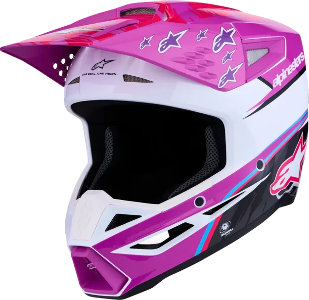 Slika ALPINESTARS S-M3 FALCON VIJOLIČNA/BELA/ROZA MOTOKROS ČELADA