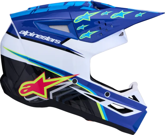 Slika ALPINESTARS S-M3 FALCON MODRA/ČRNA/ROZA MOTOKROS ČELADA