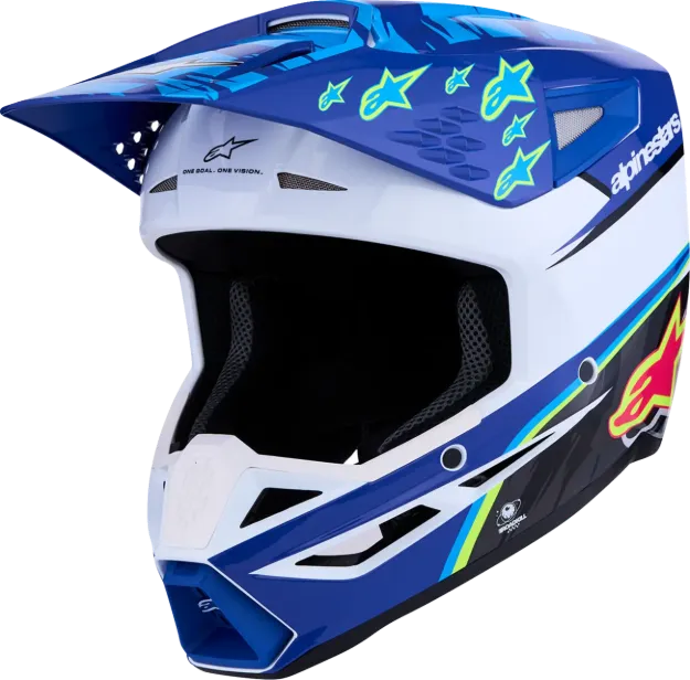 Slika ALPINESTARS S-M3 FALCON MODRA/ČRNA/ROZA MOTOKROS ČELADA