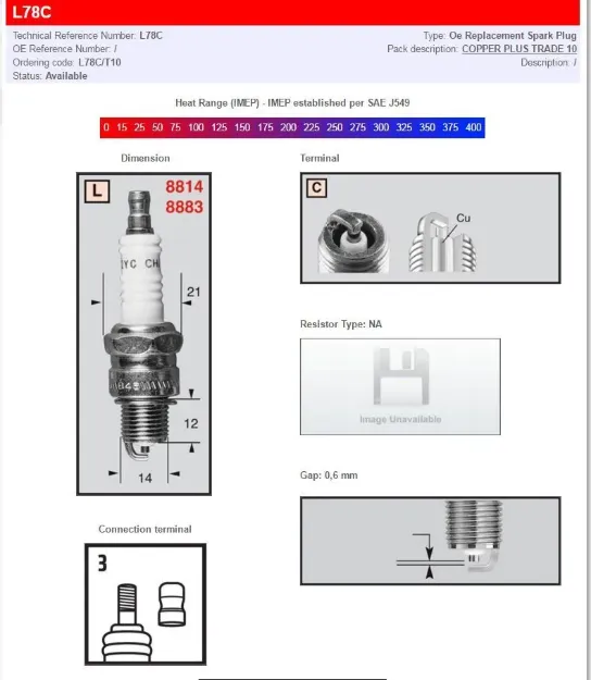Champion Spark Plugs / Standard And Resistor Types